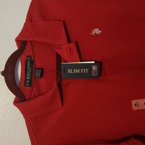 U.S. Polo Assn. - (M) Men's Polo, Red & Grey (Inside Collar & Sleeve)